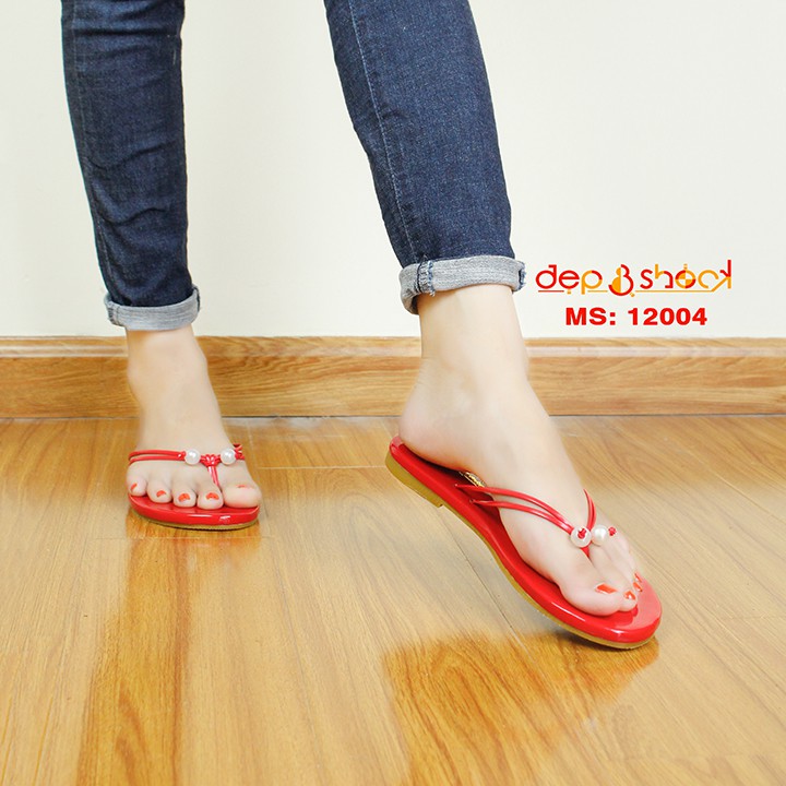 Dép nữ xỏ ngón đi biển quai dây chắc chắn thời trang big size MS 12004