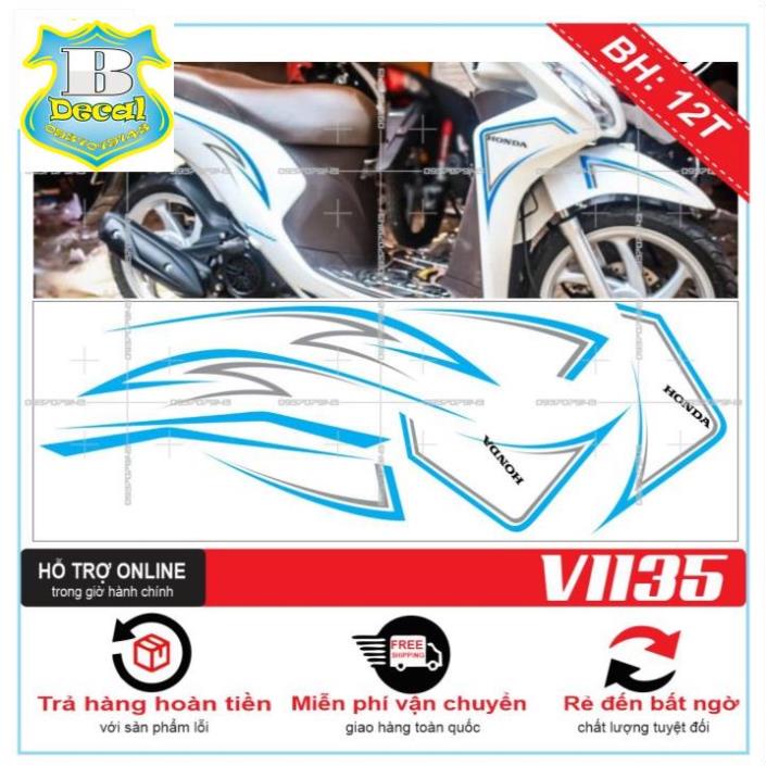 ( Quí khách vui lòng mang ra tiệm cho thợ dán ) Tem VISION 2016 CHỈ TRẮNG XANH [Bi Decal]