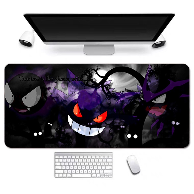 Gengar Exclusive Mouse Pad Pokemon Keyboard Pad Cool Personality Desk Pad Pokemon Anti-slip Rubber Soft Pad Office Custom Computer Pad Student Cute Anime Game New