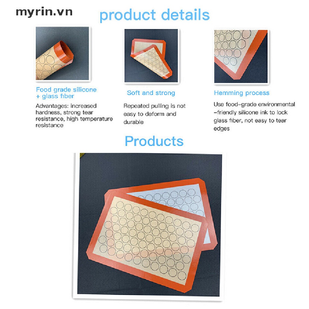 Thảm Silicone Nướng Bánh Macaron Chống Dính
