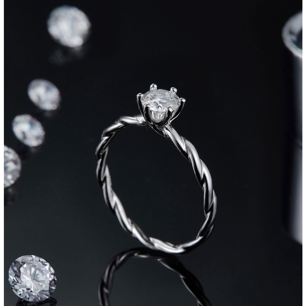 Nhẫn bạc 925 chỉ se 1 đá chủ cá tính trẻ trung Dế Bạc - N5529