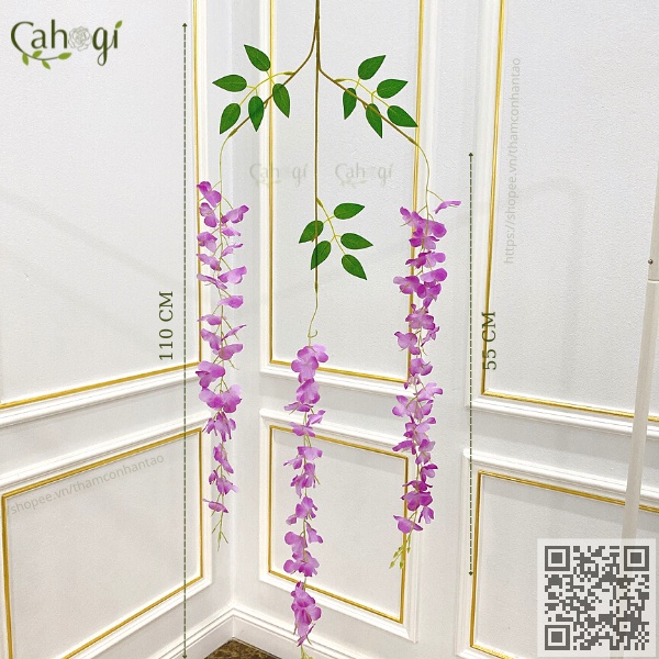 Dây Leo Hoa Giả - Cành Tử Đằng Giả Nhiều Hoa Dài 110 Cm