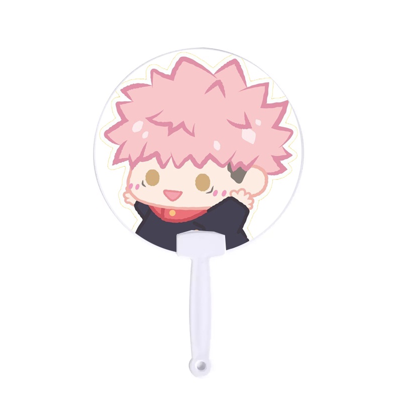 Quạt tròn cán nhựa cổ trang in hình JUJUTSU KAISEN ver TẬP THỂ DỤC chibi anime cán gỗ quà tặng độc đáo xinh xắn