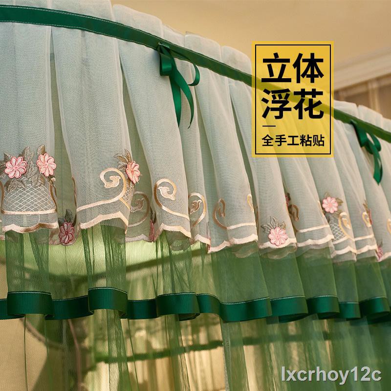 Trang trí nhà cửaga gối poly♀lưới chống muỗi dạng chữ u gia đình 1,8m giường Princess Wind Palace giá đỡ ray đôi c