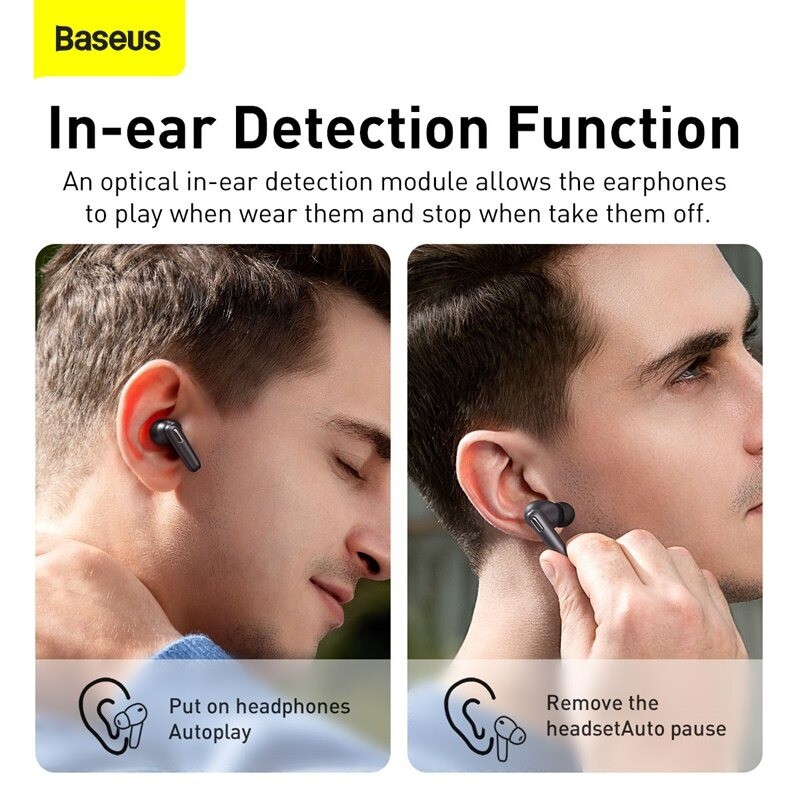 Tai Nghe Không Dây BlueTooth Baseus SIMU ANC S2 Chống Ồn Chủ Động  Xuyên Âm, Hi Fi, True Wireless Earphones - TopLink