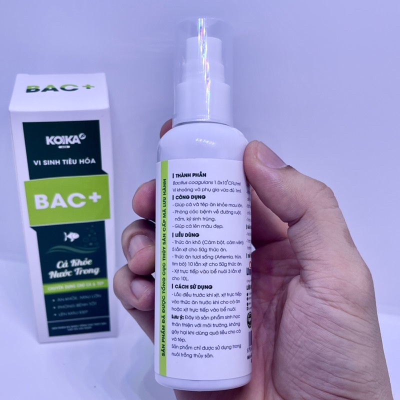 Koika BAC+ Men tiêu hoá cho cá - Vi sinh tiêu hoá chuyên dùng cho cá và tép cảnh