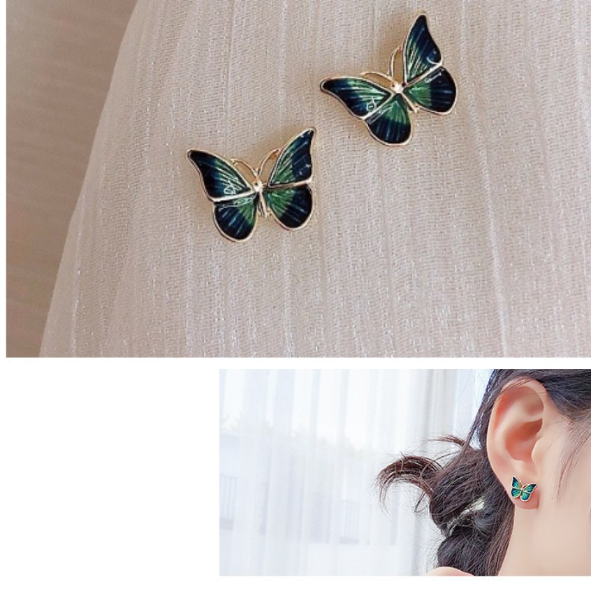 Bông tai hình bươm bướm trẻ trung Bạc 925 cho nữ