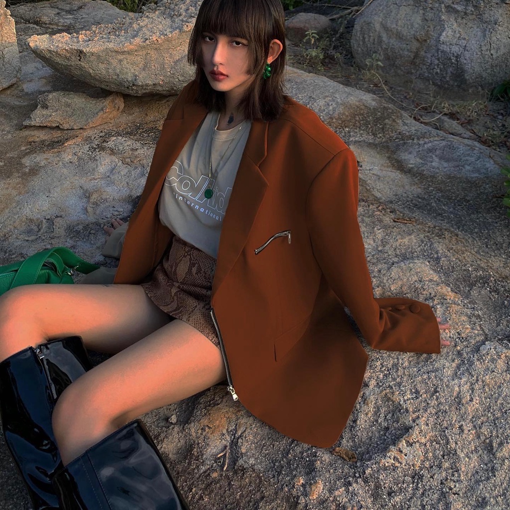 Blazer AODEC nam nữ màu nâu