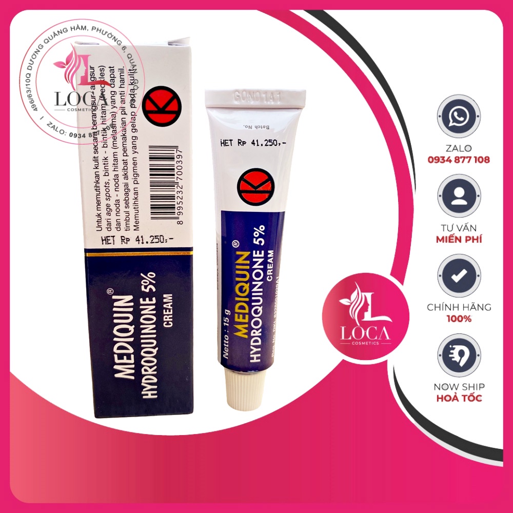 Kem Mediquin 5% Hydroquinone 5% (15gr) giảm thâm nám, tàn nhang sâu,nặng
