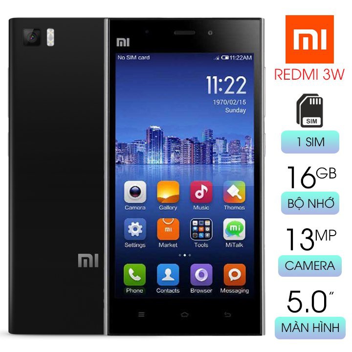 Điện Thoại Xiaomi 3W Cảm Ứng 5inch Ram 2G Bộ Nhớ 16G Androi 6.0.1 Tải Game Ứng Dụng Thoải Mái | WebRaoVat - webraovat.net.vn