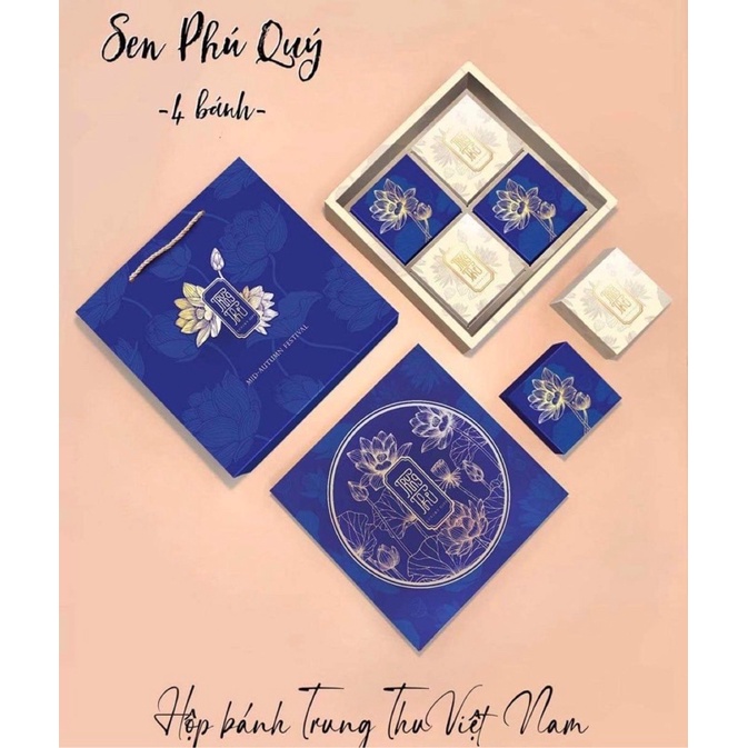 Hộp đựng bánh trung thu 4 bánh Sen Phú Quý
