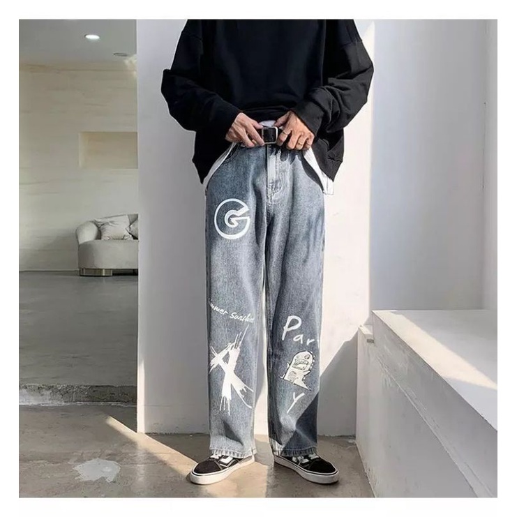 QUẦN BAGGY ỐNG RỘNG NAM-TAN-DÁNG SUÔNG PHONG CÁCH-QJI2-THỜI TRANG UNISEX-có size Nam Nữ in dể phối đồ màu xám ảnh thật