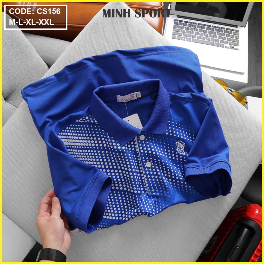 Áo Thun Polo Nam Cổ Bẻ Họa Tiết Chấm Bi, Thun Poly Dày Dặn, Mềm Mịn, Mặc Mát mã AO.57