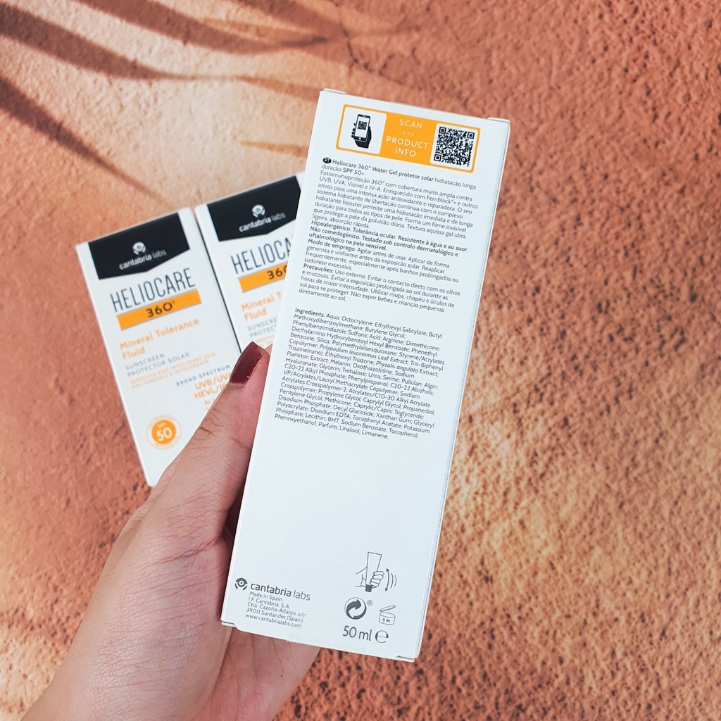Kem chống nắng quang phổ rộng Heliocare Water Gel, A-R Emulsion, Pigment Solution, Mineral Tolerance50ml