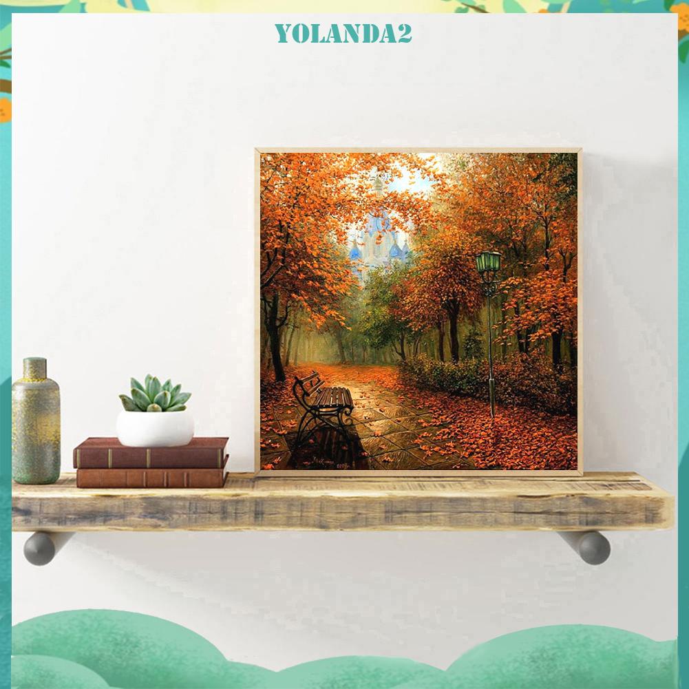 Tranh đính đá kim cương toàn bộ 5D DIY hình phong cảnh mùa thu