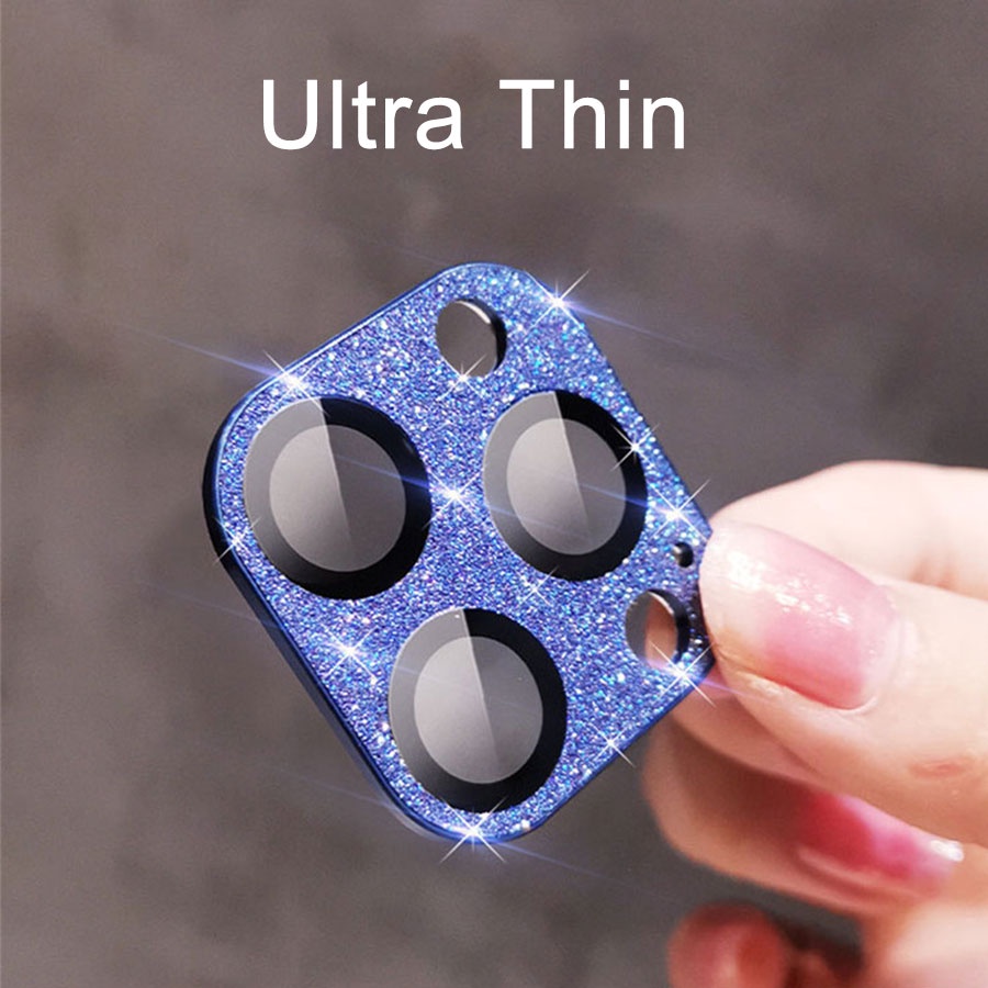 Miếng dán đính kim cương giả bảo vệ ống kính camera Cho iPhone 11 12 13 Pro Max 13 Mini