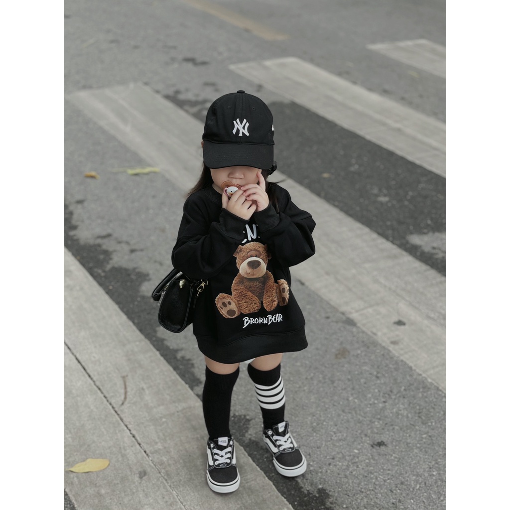 Áo nỉ cổ tròn teddy friendly cho bé, áo sweater cho bé unisex , Kid_genZ
