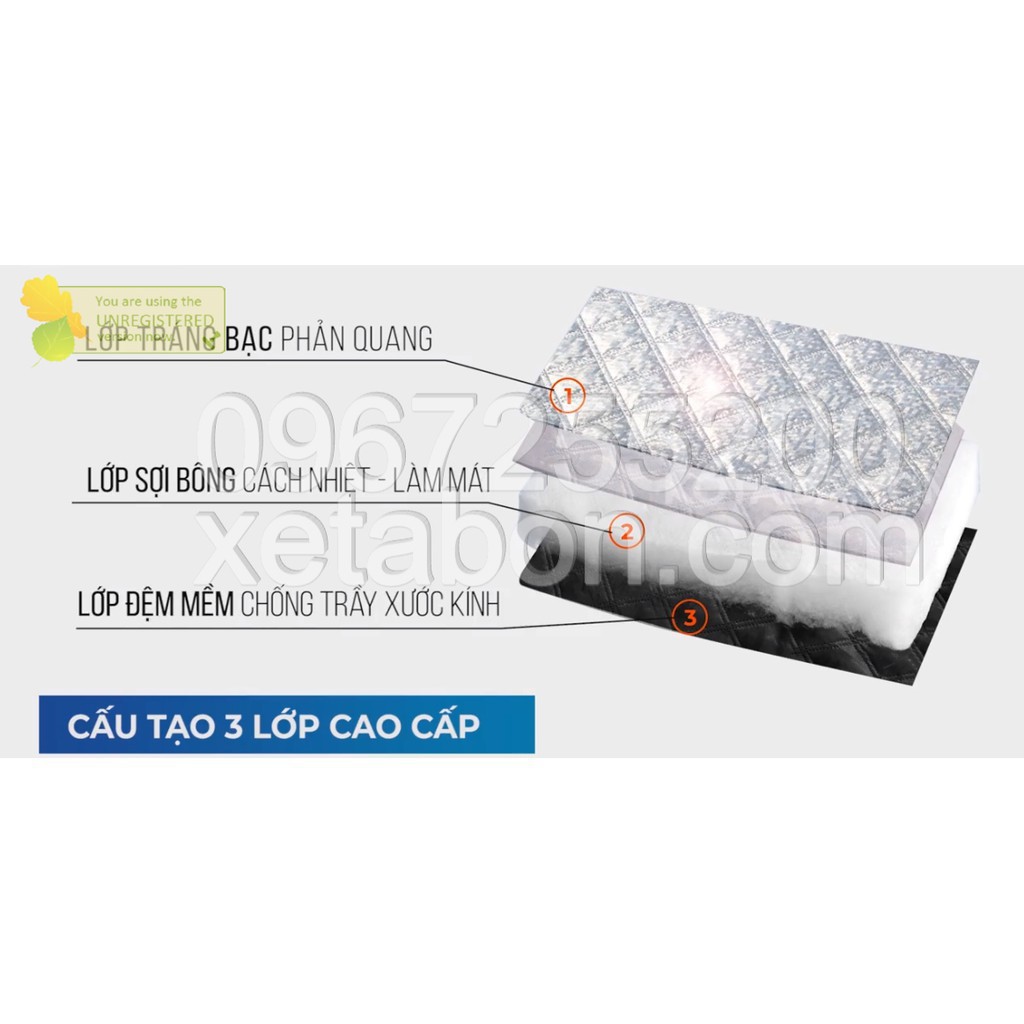 Bạt che nắng kính lái ô tô 4 lớp - Tấm Che Nắng Ô Tô - Tấm Chắn Nắng Ô Tô Loại Dày, Tráng Bạc
