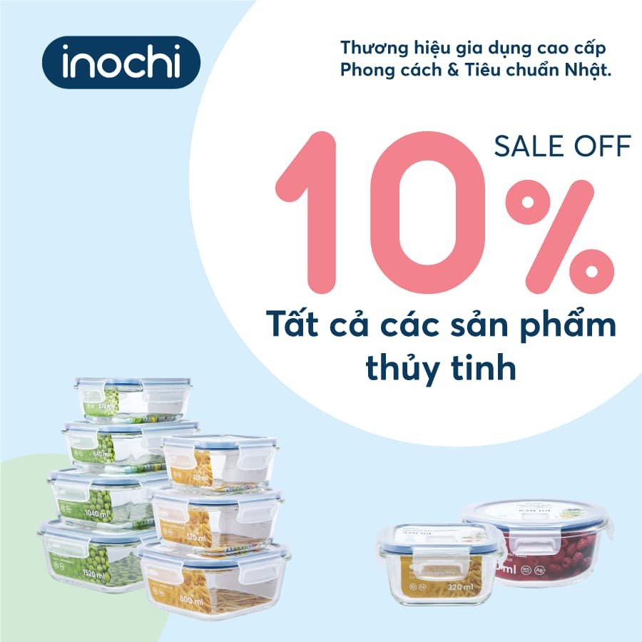 [ Bộ sưa tập ] Hộp thủy tinh đựng thực phẩm (tròn, vuông, chữ nhật) chính hãng INOCHI - Tiêu chuẩn nhật bản.
