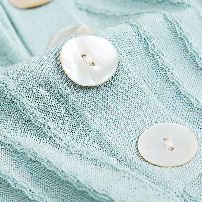 Áo Thun Dệt Kim Tay Ngắn Dáng Rộng Phối Nút Màu Sắc Trẻ Trung Cho Nữ Trung Niên | BigBuy360 - bigbuy360.vn