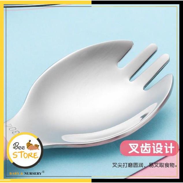 [MỞ KHO SỈ BÁN LẺ] Bộ đũa thìa nĩa inox kèm hộp đựng Happy Cat