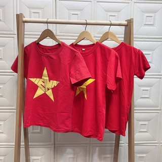 Áo thun lá cờ đỏ sao vàng Việt Nam áo cổ động thể thao bóng đá 1B15