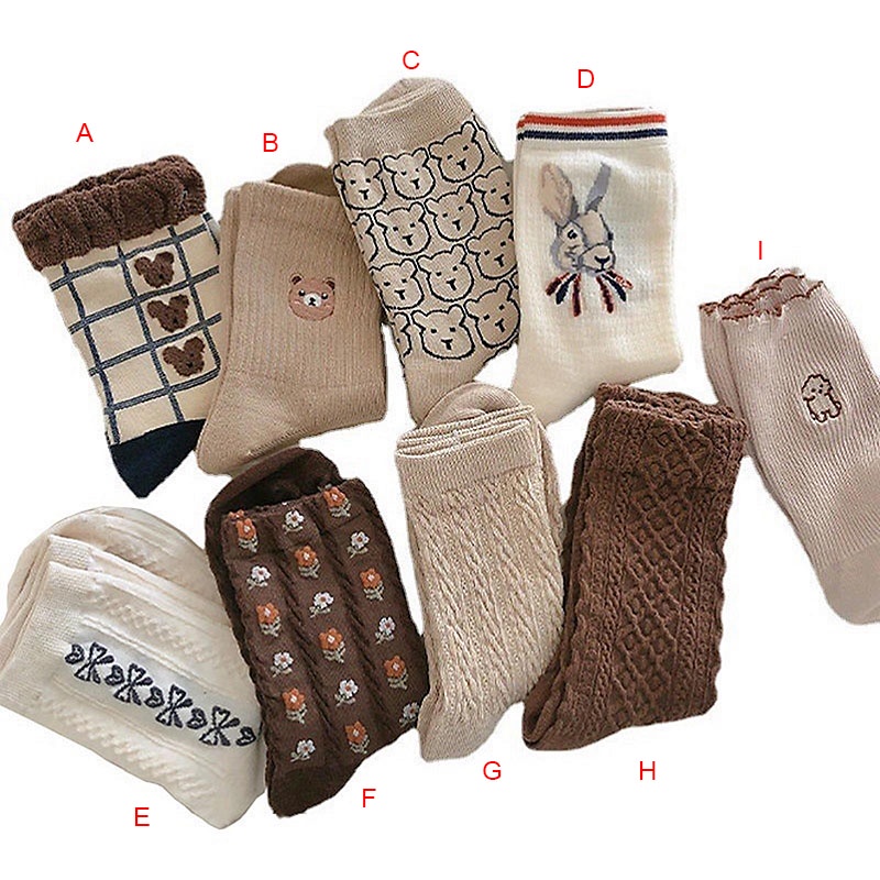 Đôi vớ dệt kim họa tiết hoa / động vật cổ điển dành cho nữ