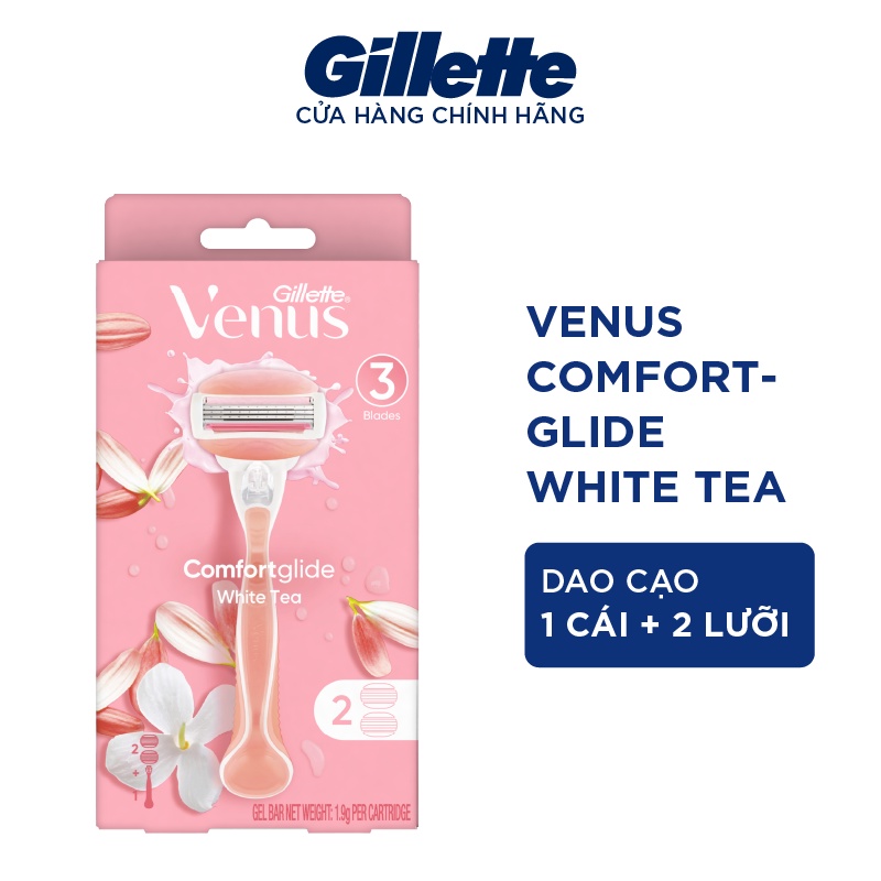 Bộ Dao Cạo Nữ Và 2 Đầu Dao GILLETTE VENUS Comfortglide White Tea