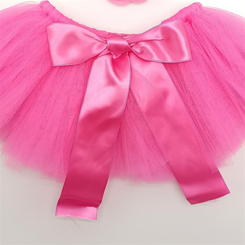 Set 2 Món Phụ Kiện Chụp Ảnh Gồm Chân Váy Tutu + Băng Đô Hoa Dễ Thương Cho Bé Sơ Sinh