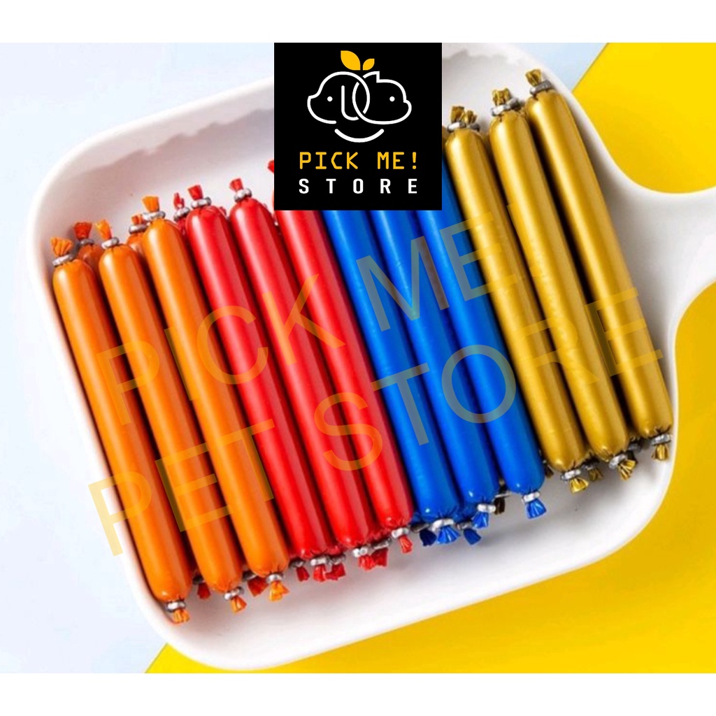 [15g/cây ] Xúc Xích Thưởng Ăn Liền Cho Chó Mèo, Hamster, Thú Cưng - Giàu Dinh Dưỡng, Vitamin, Đạm