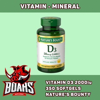 NATURE BOUNTY VITAMIN D3 2000IU, HỘP 350 VIÊN NANG SOFTGELS (date 2027)