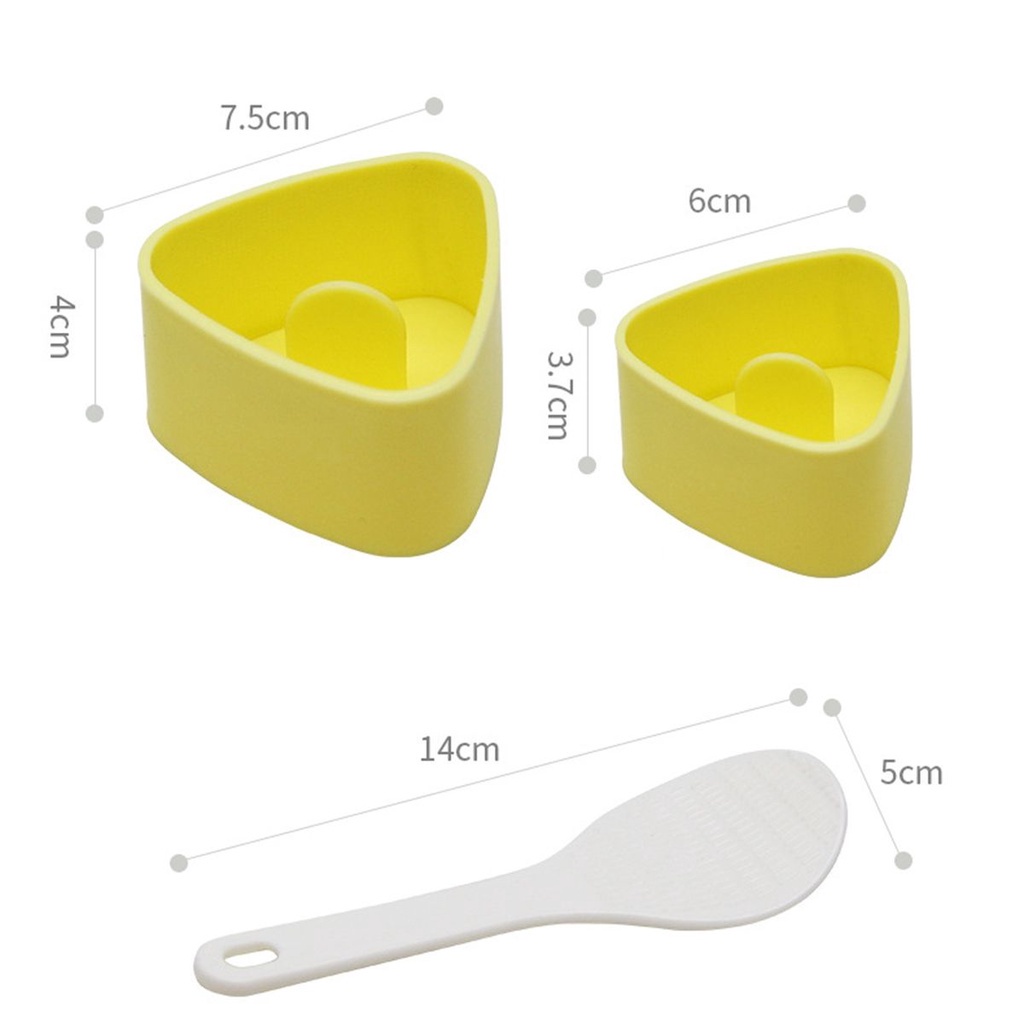 Bộ khuôn làm cơm nắm hình tam giác chống dính kiểu Nhật Bản tiện dụng cho nhà bếp DIY
