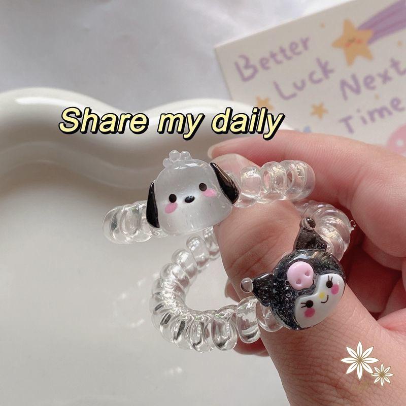 【kifli】Dây Cột Tóc Kiểu Dáng Cún Pochacco Dễ Thương Dành Cho Nữ