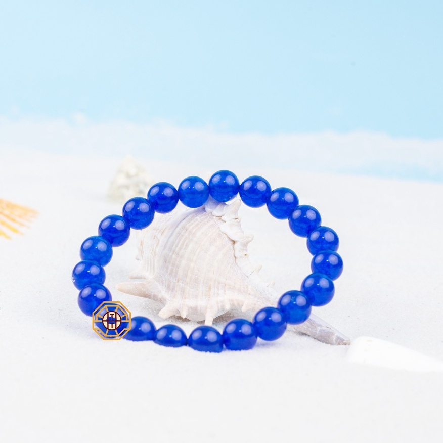 Vòng tay phong thủy đá MNao Xanh Lam [TẶNG HỘP GỖ CAO CẤP] may mắn tài lộc nam nữ mệnh Thủy Mộc - Phong Thủy Tây Tạng