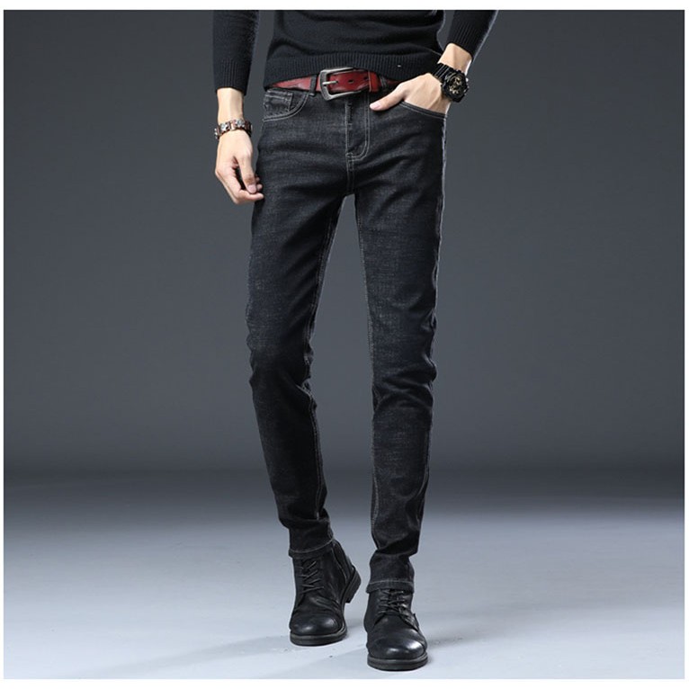 Quần Jeans Nam Ooki Chất Bò Dáng Ôm Co Giãn 3 Màu Chuẩn Size