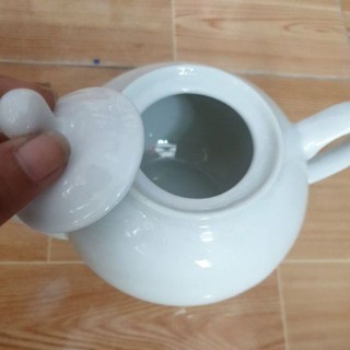 ấm trà sứ, bình trà sứ trắng