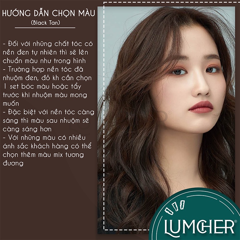 Thuốc nhuộm tóc Nâu Trà Đen không tẩy tại nhà chính hãng Lumcher LC20