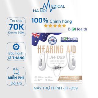 BH 1 NĂM - MÁY TRỢ THÍNH BTE không dây CAO CẤP Biohealth JH-D59 - Máy điếc, Tai nghe trợ thính cho người già CHÍNH HÃNG.
