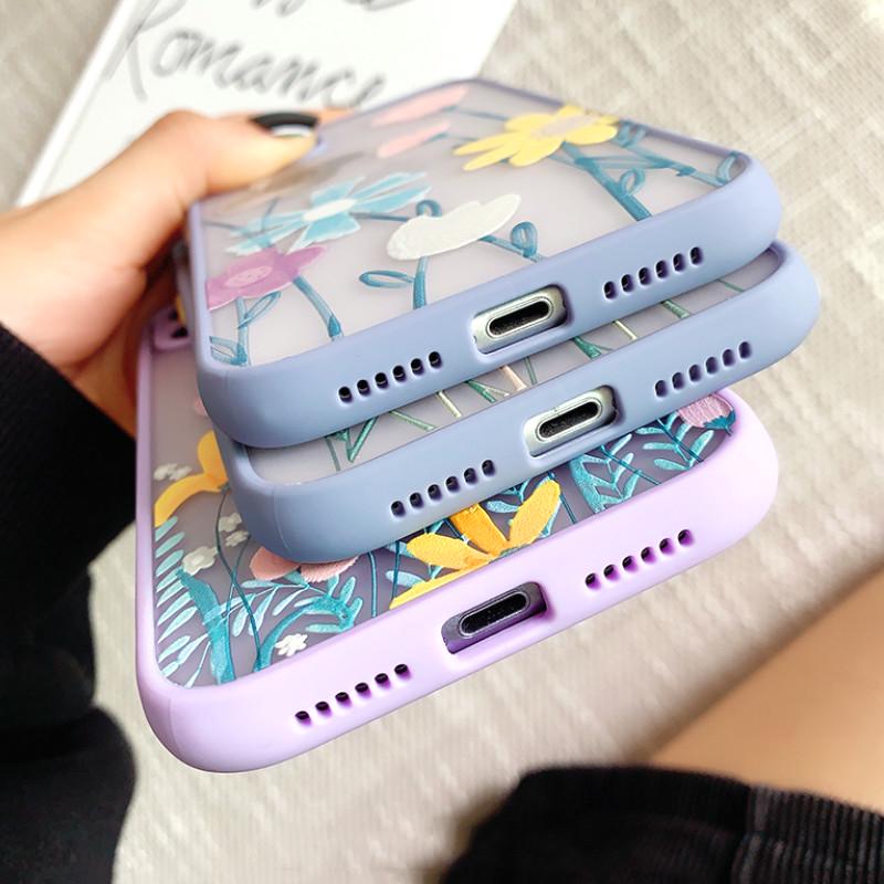 Ốp điện thoại TPU mềm bảo vệ camera họa tiết tranh dầu hình hoa cúc 3D cho IPhone 12 11 Pro Max X Xs Max XR6 8 7 Plus SE | BigBuy360 - bigbuy360.vn