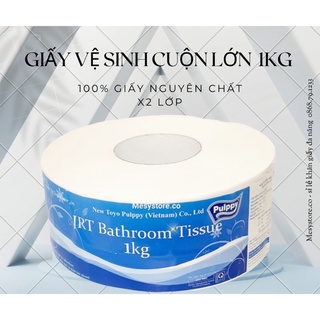 Giấy Vệ Sinh Pulppy Cuộn Lớn 1Kg JRT Bathroom Tisssue Dùng Cho Nhà Hàng Khách San Trường Học