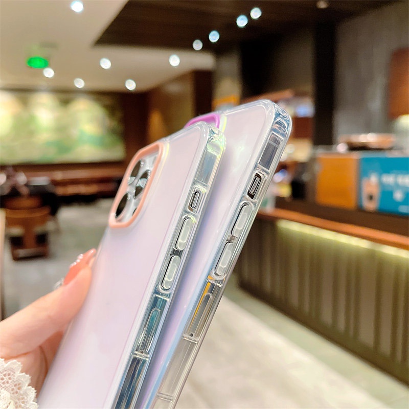 Ốp Điện Thoại Nhám Chống Sốc Màu Laser Aurora Sang Trọng Cho iPhone 14 Pro Max 13 Pro Max 14 Plus