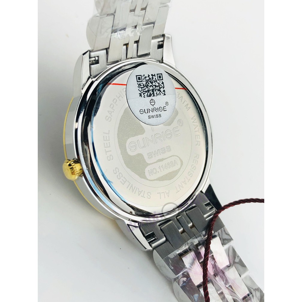 Đồng hồ Sunrise Nam M1146SA-SG-D kính saphire chống trầy - Võ thép không gỉ 316L - B