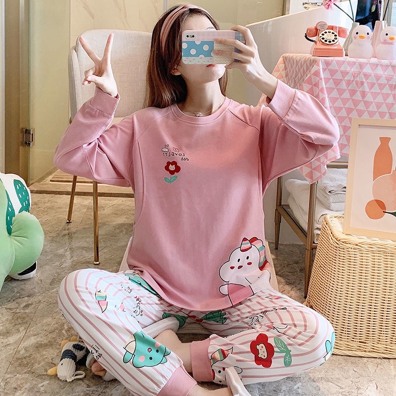 Set đồ mặc nhà thu đông dành cho bà bầu