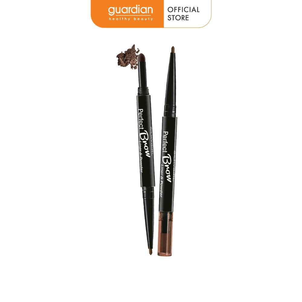 Chì Kẻ Chân Mày 2 Đầu Silkygirl Perfect Brow Liner and Powder Màu 02 Dark Brown 0.5g