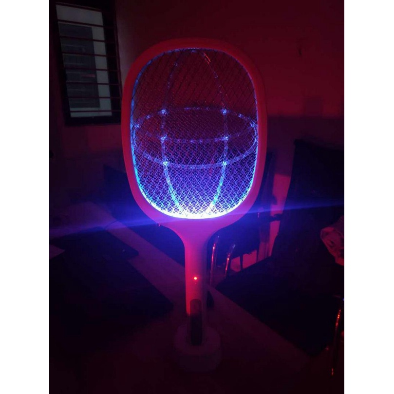 Vợt Muỗi ❤️FREESHIP❤️ Vợt bắt muỗi thông Minh Kiêm Đèn Bắt Muỗi Tự Động 2 Trong 1 Sạc Đế Tiện Lợi Bảo Hành 12 Tháng!