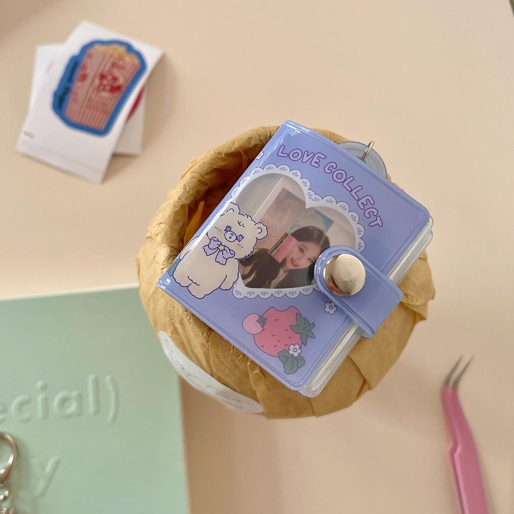 Album Ảnh Kích Thước 1 Inch Dạng Móc Khóa Hình Hoa Tulip / Thỏ Xinh Xắn