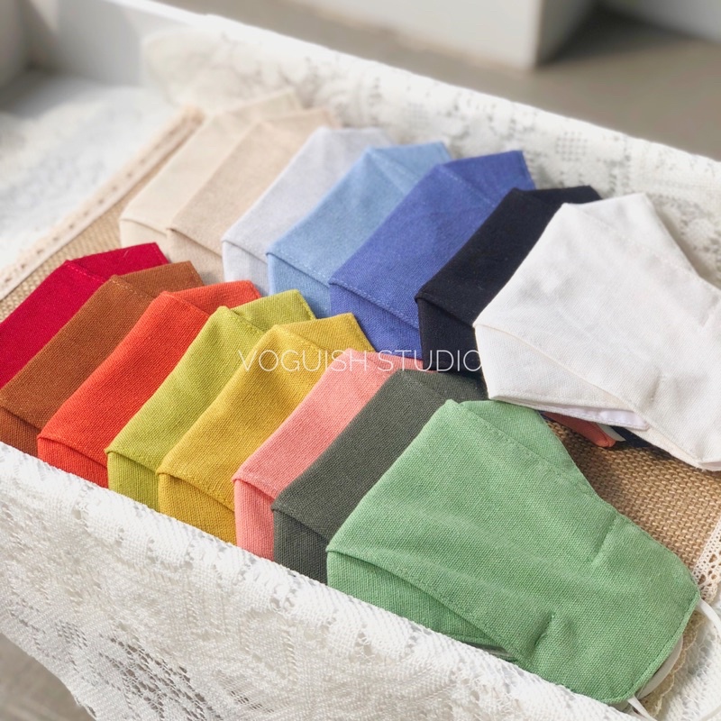 Combo 10 Khẩu Trang Linen Sợi Tự Nhiên Cotton 3 Lớp Kháng Khuẩn (10 cái)