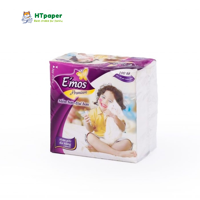 Gói Khăn Giấy Vuông E'mos Premium mềm mịn chính hãng cao cấp