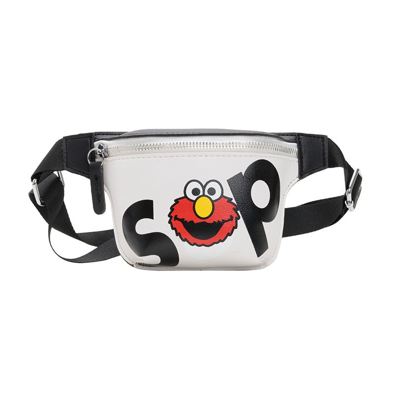 Túi Nhỏ Đeo Chéo Ngực / Hông Màu Tương Phản Họa Tiết Hoạt Hình Sesame Street Thời Trang Cho Bé Trai Và Bé Gái [I