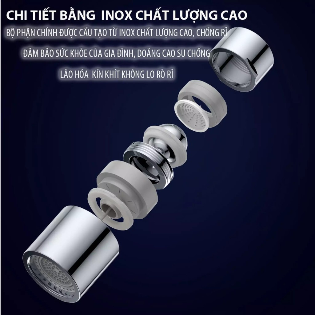 Đầu vòi tăng áp lực nước Xoay 360 Xiaomi